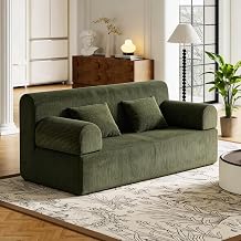sogesfurniture Green 60.6" Loveseat with Boneless Couch,Cloud Feeling,Double Convertible Sofa Bed for Comfortable Use&Support, Small Space, Apartment