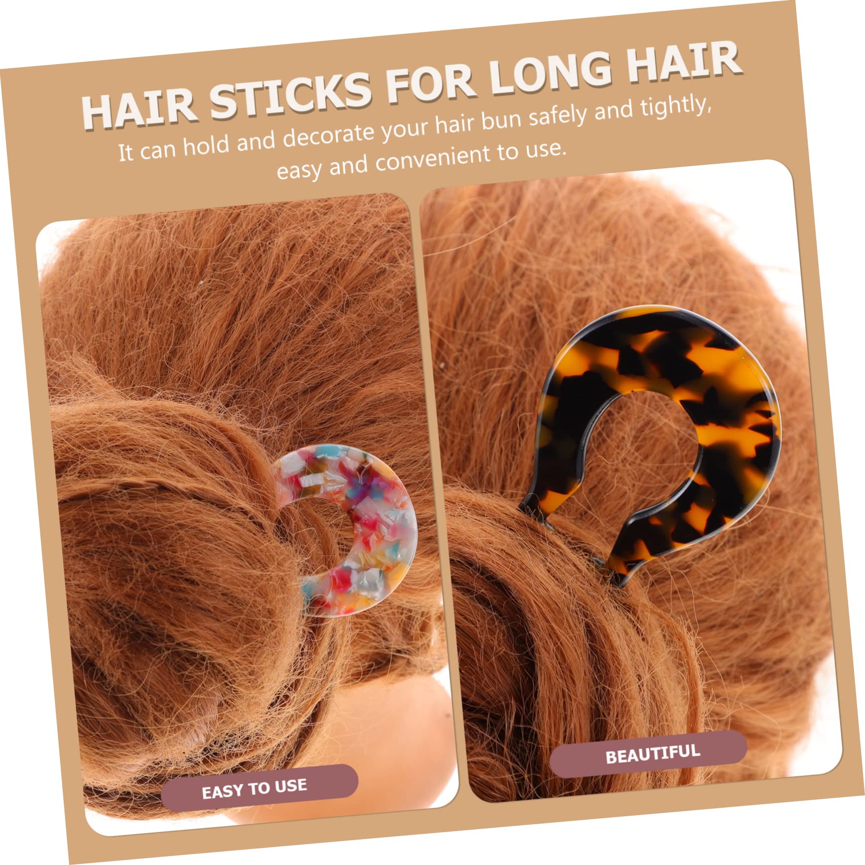 Beavorty 12piezas Horquillas u Acetato Para Coletas Sujetadores De Moño y Accesorios De Pelo Estilo Elegante Carey
