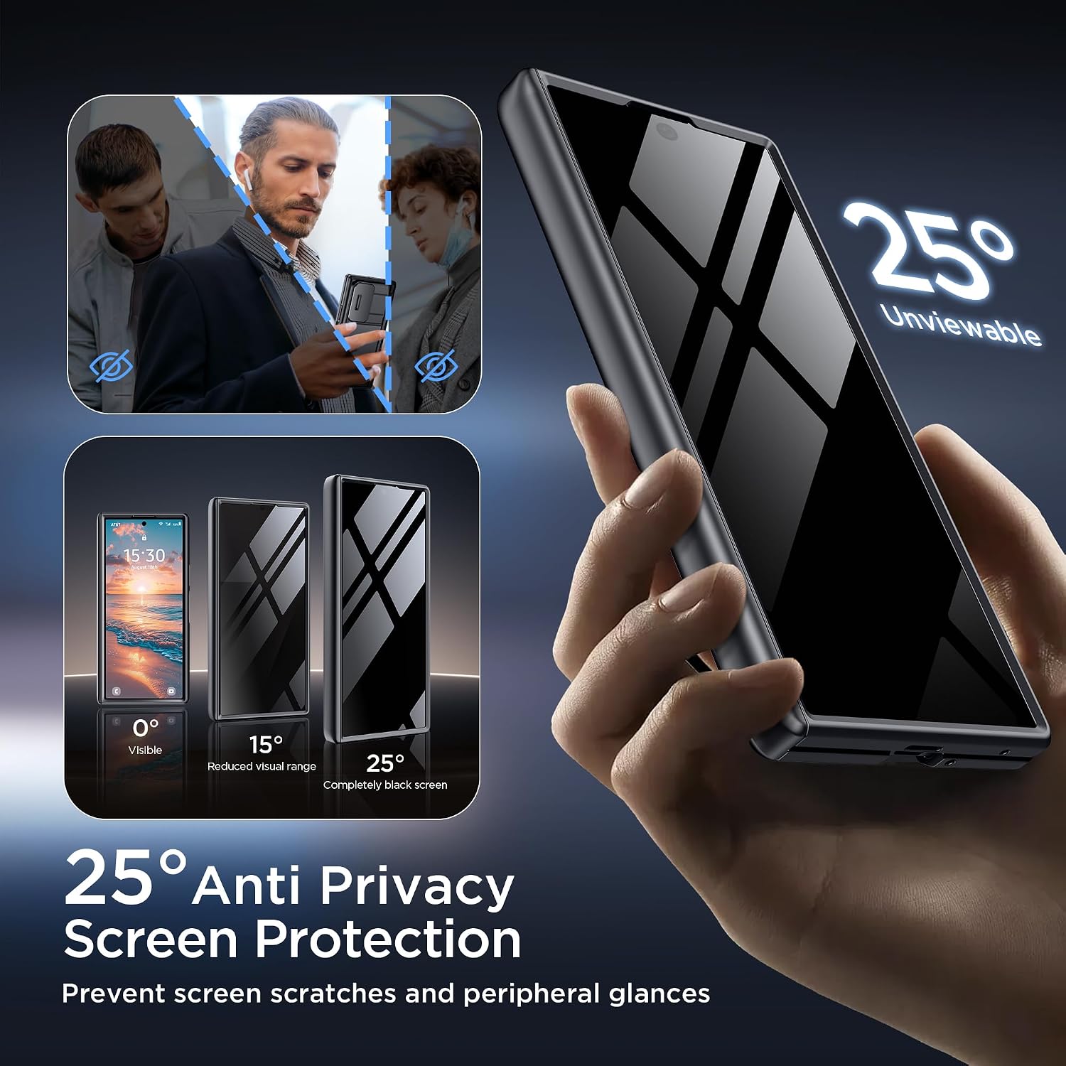 TONGATE Wallet for Z Fold 8 Ultra Case with Privacy Film & Stand, Black | 4-Card Holder, Anti Spy, Camera Cover, Full Hinge Protection Phone Case for Galaxy Z Fold 8 Ultra Office Business Outdoor 4 81VT+XepViL. AC SL1500