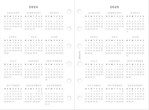 Miniatura 5 de Filofax Recambio de diario de calendario, tamaño de bolsillo, semana a vista, paquete de diario mínimo, libro blanco, multilingüe cinco idiomas,
