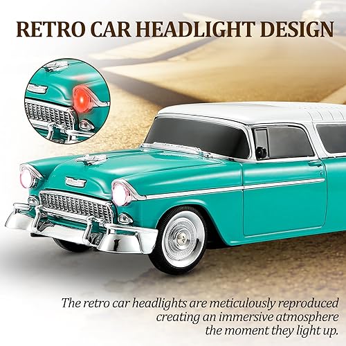 Miniatura 5 de Altavoz Bluetooth retro en forma de automóvil, calidad de sonido de alta definición, emparejamiento TWS, múltiples salidas de interfaz, altavoz