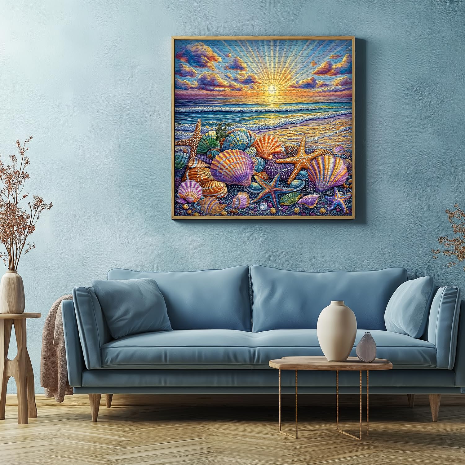 PICKFORU Beach Puzzles for Adults 1000 Piece, Ocean Seashells Puzzle Starfish, Seaside Sunset Scenery Jigsaw Puzzles Beach - Image 5