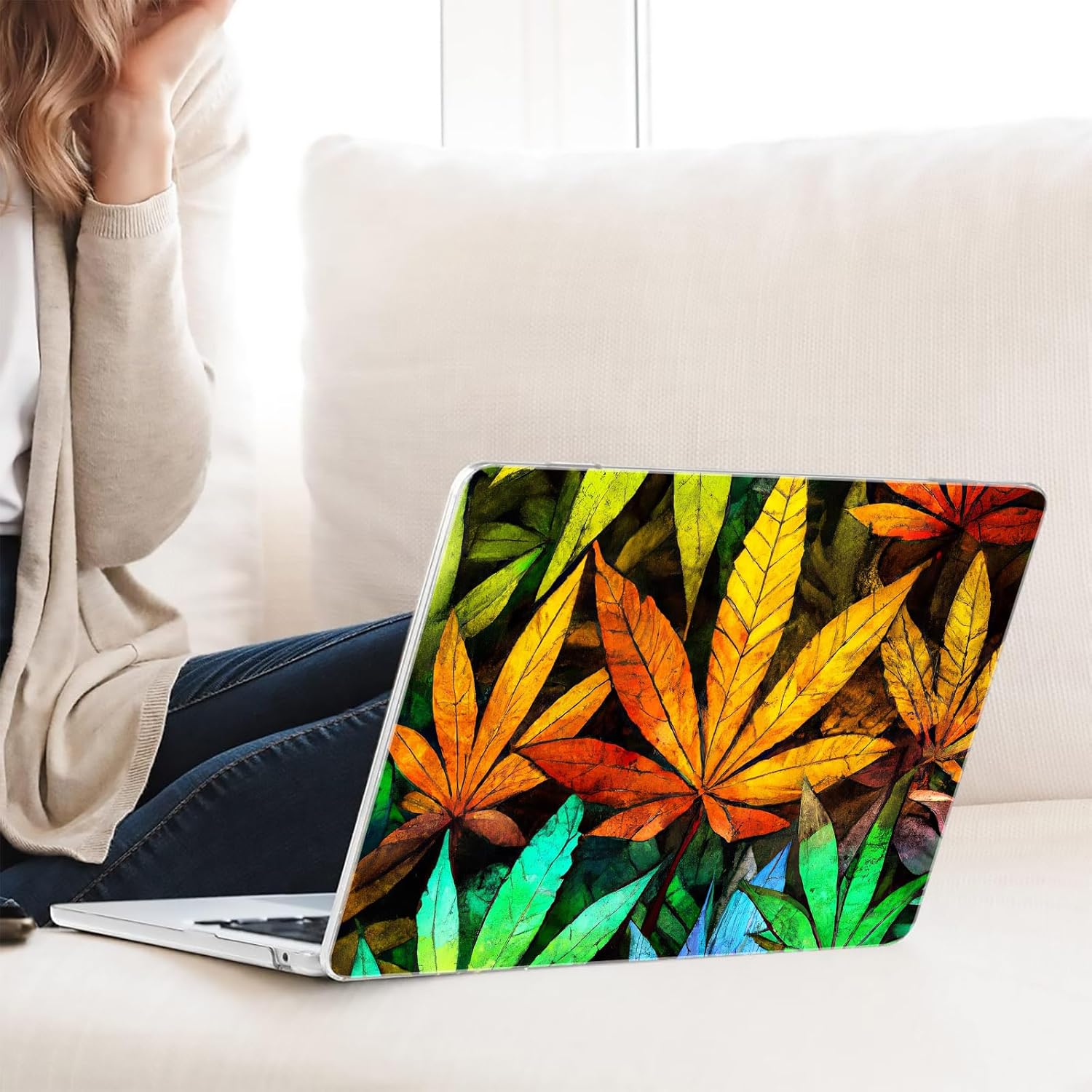 Compatible with MacBook Neo 13-inch, Hard Shell Case with Keyboard Cover and Screen Protector (A3404 A18 Pro chip, 2026 Release) - Weed Pattern MC23423