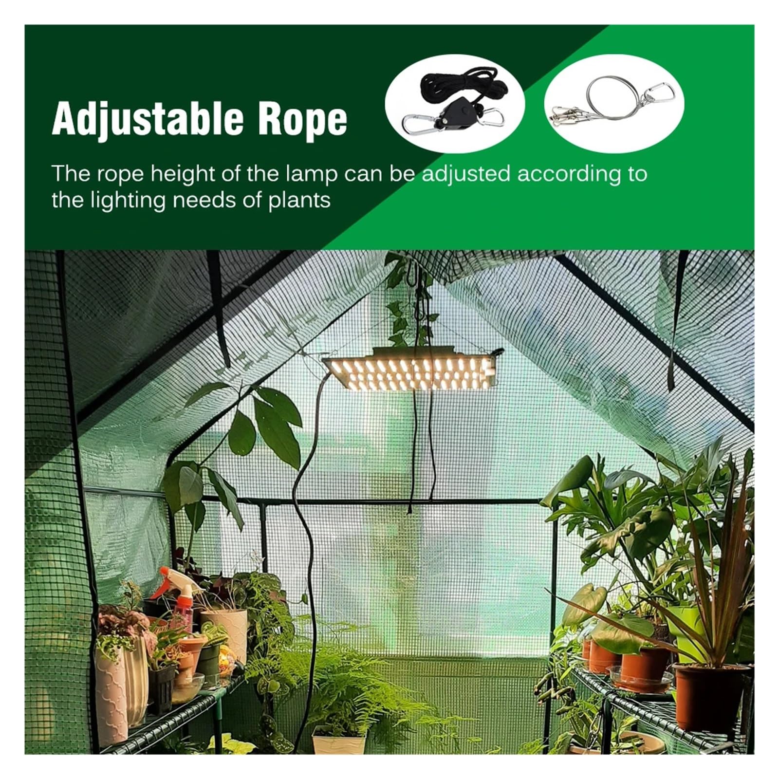 Lámpara de Plantas, Luz LED de cultivo de espectro completo, lámpara de cultivo cuántico similar al sol, PPFD, LM281B, for iluminación de crecimiento de plantas de interior(QB580-SL)