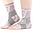 INDEEMAX Ankle Brace for Women & Men, Ankle Compression Sleeve Support Copper Infused Ankle Brace for Sprained Ankle, Plantar Fasciitis Sports, Achilles Tendonitis Pain Relief, Pink Silver, M