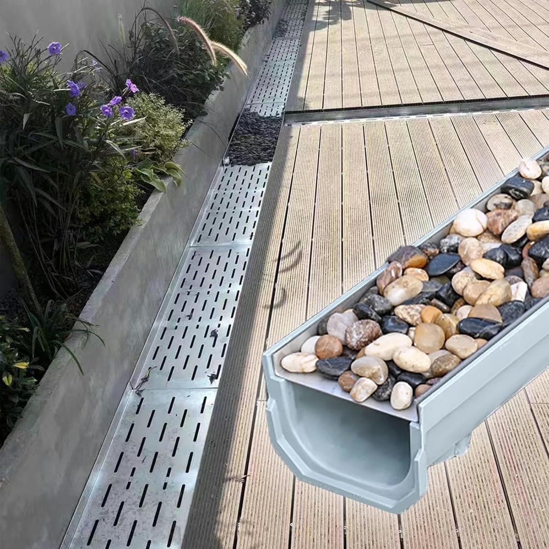 Grille de drainage de haute qualité pour caniveau de terrasse