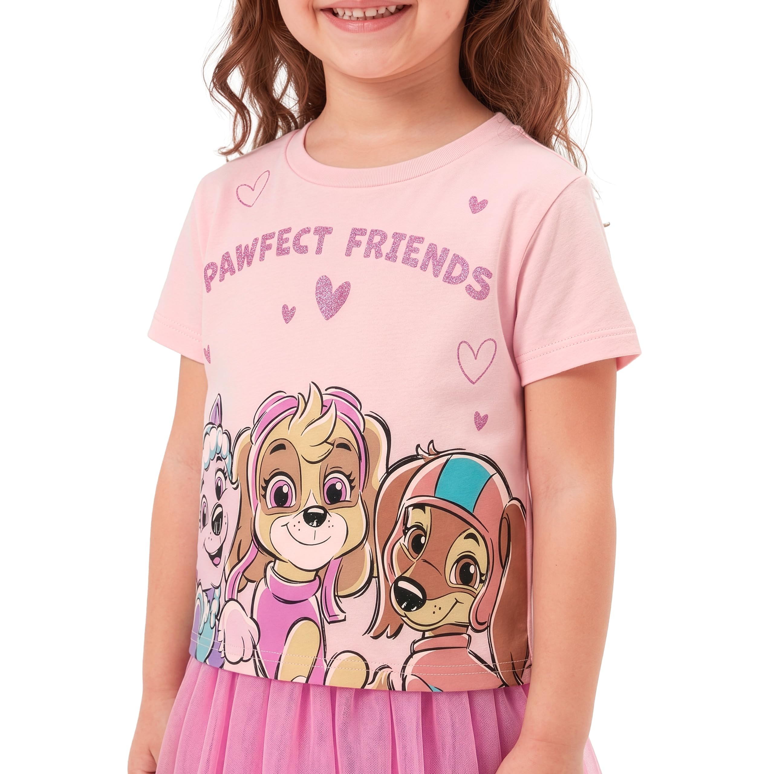 Paw Patrol T Shirt Bambina e Gonna Tutu, Completo 2 Pezzi Skye, Liberty ed Everest, Abbigliamento Bambina Estate
