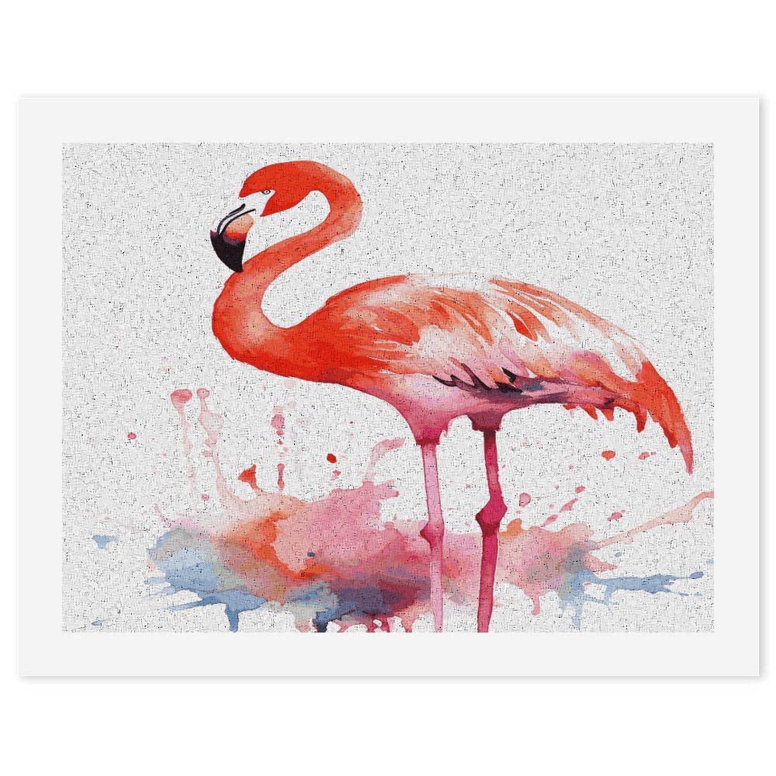 LDGSUPH Watercolor Flamingos Paint by Numbers Kits for Adults Beginners Exquisite Digital Oil Painting Kits Painting Anti-fading Canvas Wall Art DIY Gift for Home Wall Decor