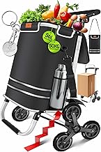 KESSER® Carro de la Compra - Carro de la Compra con Compartimento Frigorífico, 56L de Capacidad, Capacidad de Carga hasta 50kg, 3en1 Carro y Bolsa Bandolera, Incl. Chip de Compra, Plegable, Negro