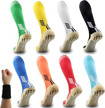 Athletic Sock Non-Slip Sport Sock for Men Women Non-Skid Long Compression Knee Length Colorful Socks with Grips