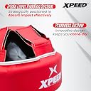 Xpeed Premium PU Training Headguard for Boxing, Karate, MMA, Kickboxing, Non Slip Fit, Multi Adjustment Setting Internal Soft Padded Headgear (S/M, RED) gallery image