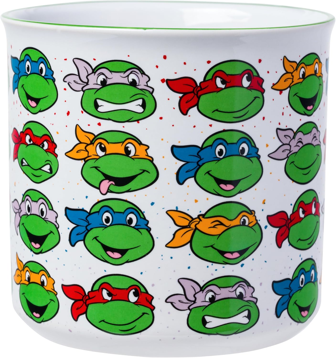Silver Buffalo TMNT Multi Face Pattern 20oz Ceramic Camper Mug image 2