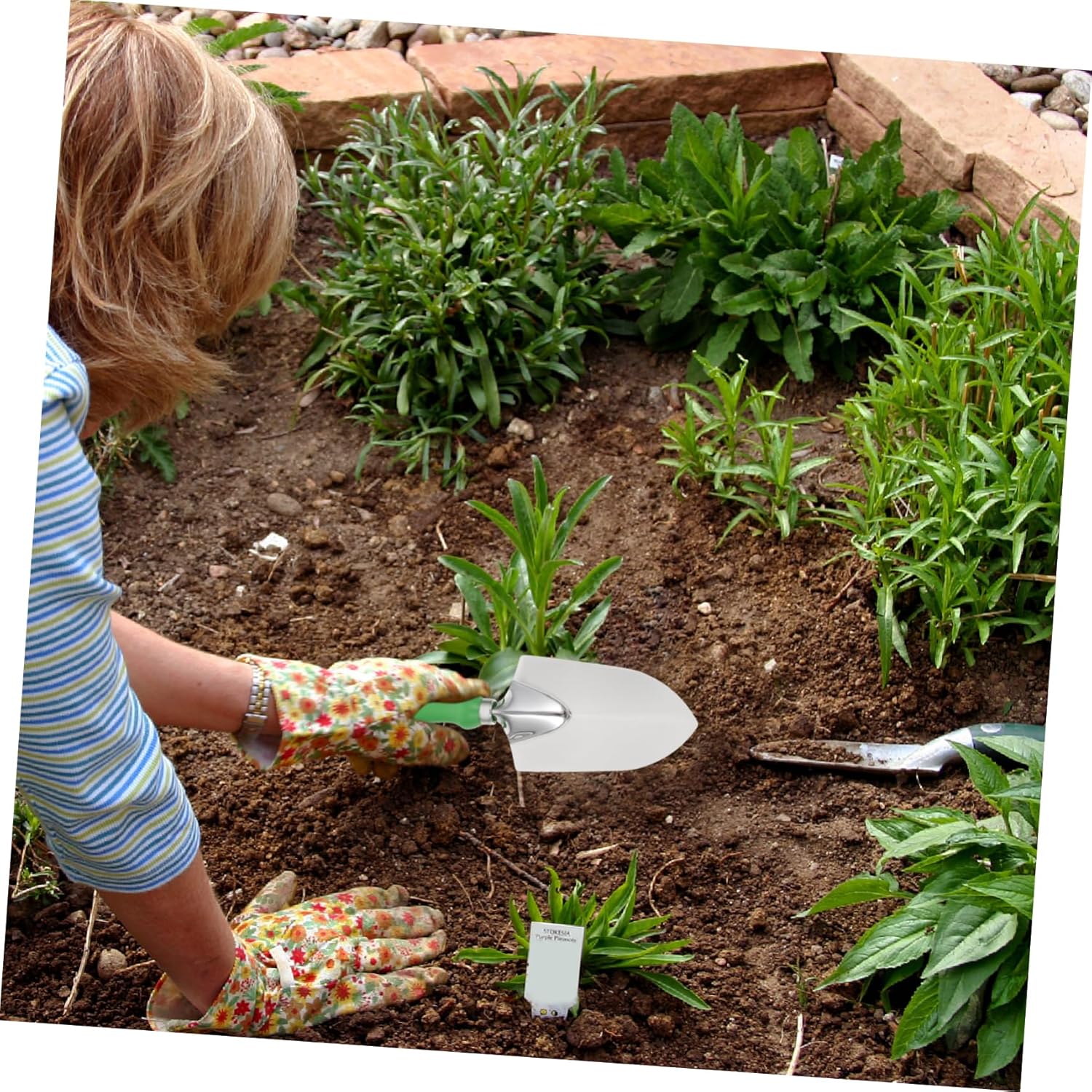 11Pcs Stainless Steel Garden Tools Set Plastic Handles Portable Weeding and Planting Kit for Outdoor Gardening Includes Trowel Rake and Transplanter