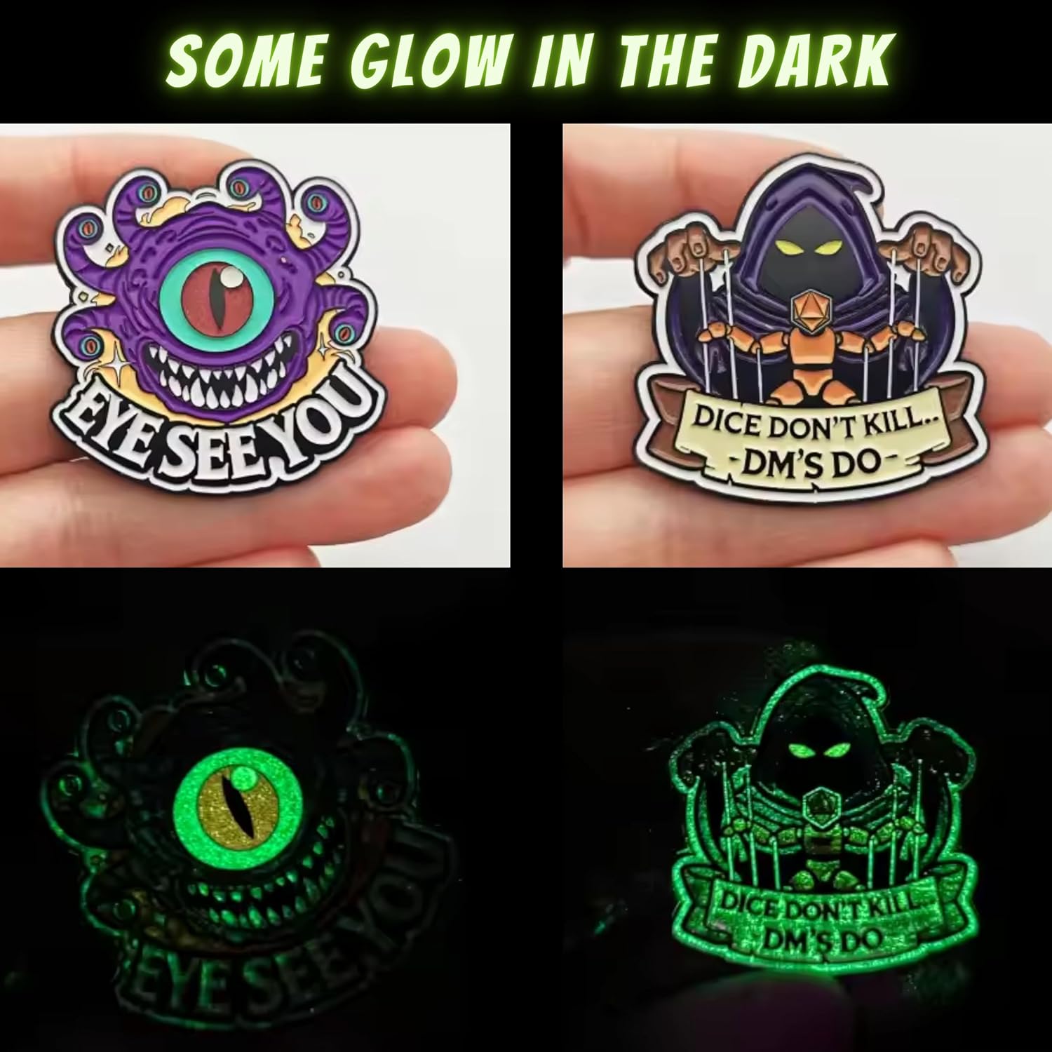 FOXBITE D&D 5E Enamel Pins Set - Fantasy RPG Badge Collection for Dungeon Masters & Players | Dungeons and dragons,TRPG Lovers With D2 coin - D20 Dice, Character Class, DM Pins