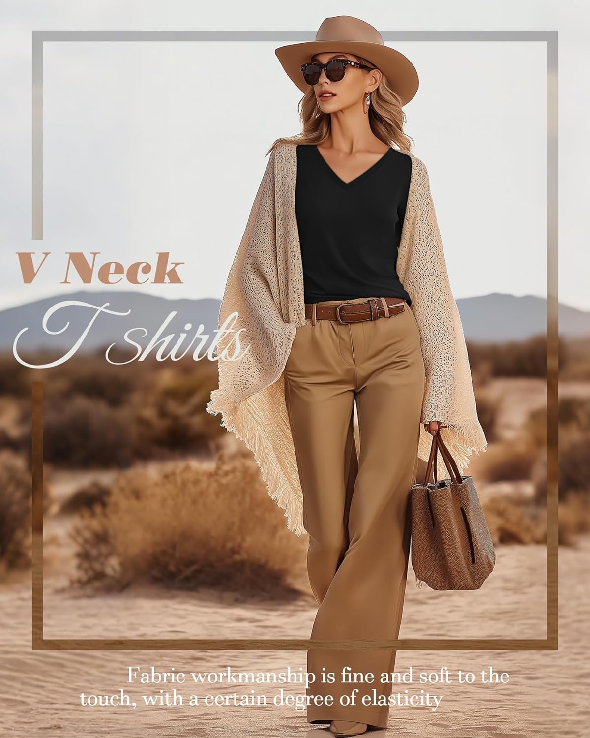 Riyiper 3 Pcs Women's V Neck T Shirts Long Sleeve Tops Casual Loose Fit Straight Hem T Shirt Basic Tees - Image 4