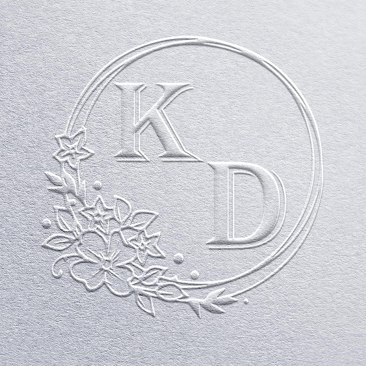 Wedding Embosser, Custom Monogram, Couple Name, Wedding Invitation, Round, Black, Rubber