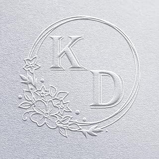 Wedding Embosser, Custom Monogram, Couple Name, Wedding Invitation, Round, Black, Rubber
