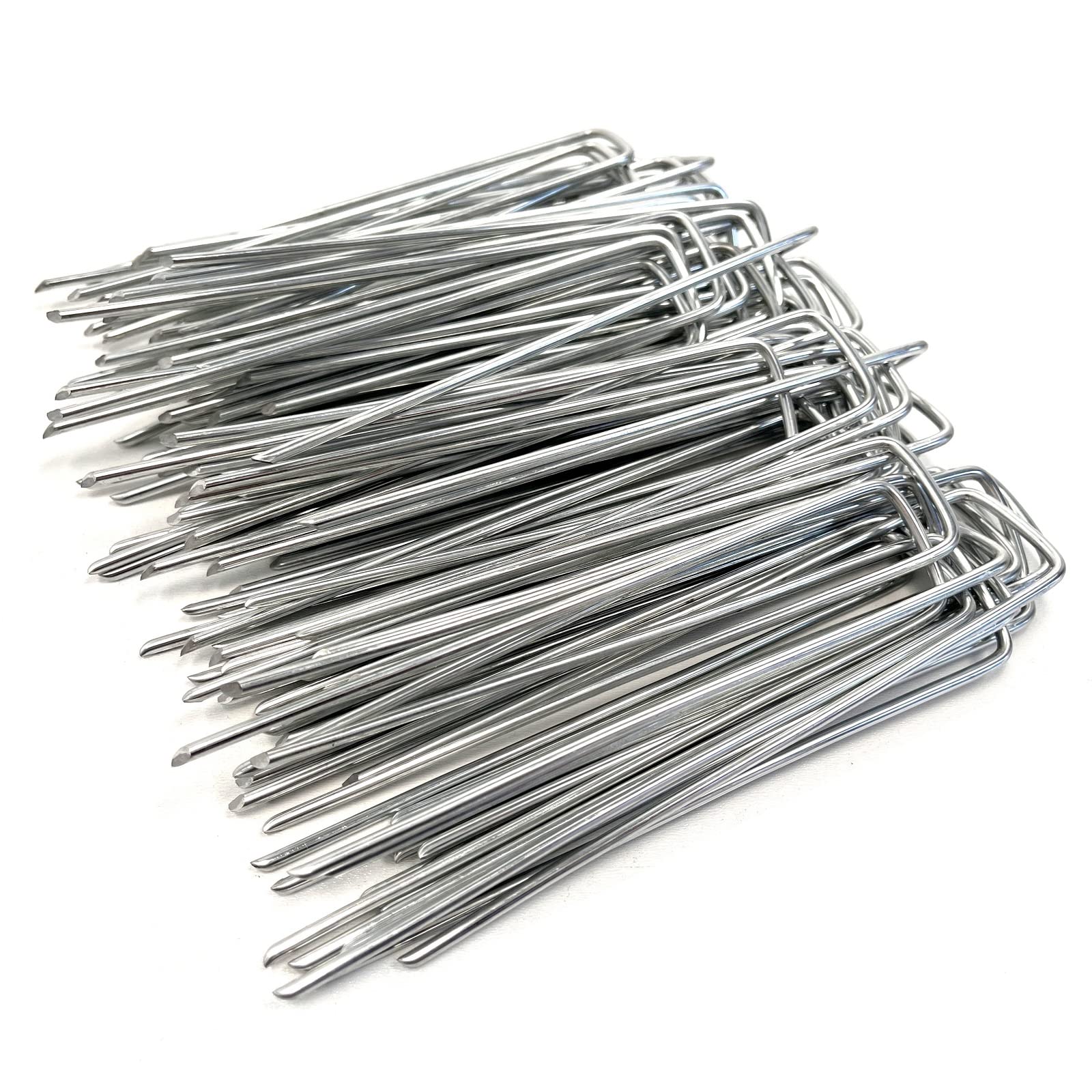 yelloo Kit de 100 piquets pour pelouse fixation filets de paillage fer galvanisé antirouille 150 x 30 x 3 mm