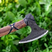 Vista 3 de Hacha personalizada, hacha hecha a mano, arma real de hacha vikinga, hacha de hacha, cabeza de hacha barbuda, hacha de campamento, hachas y hachas