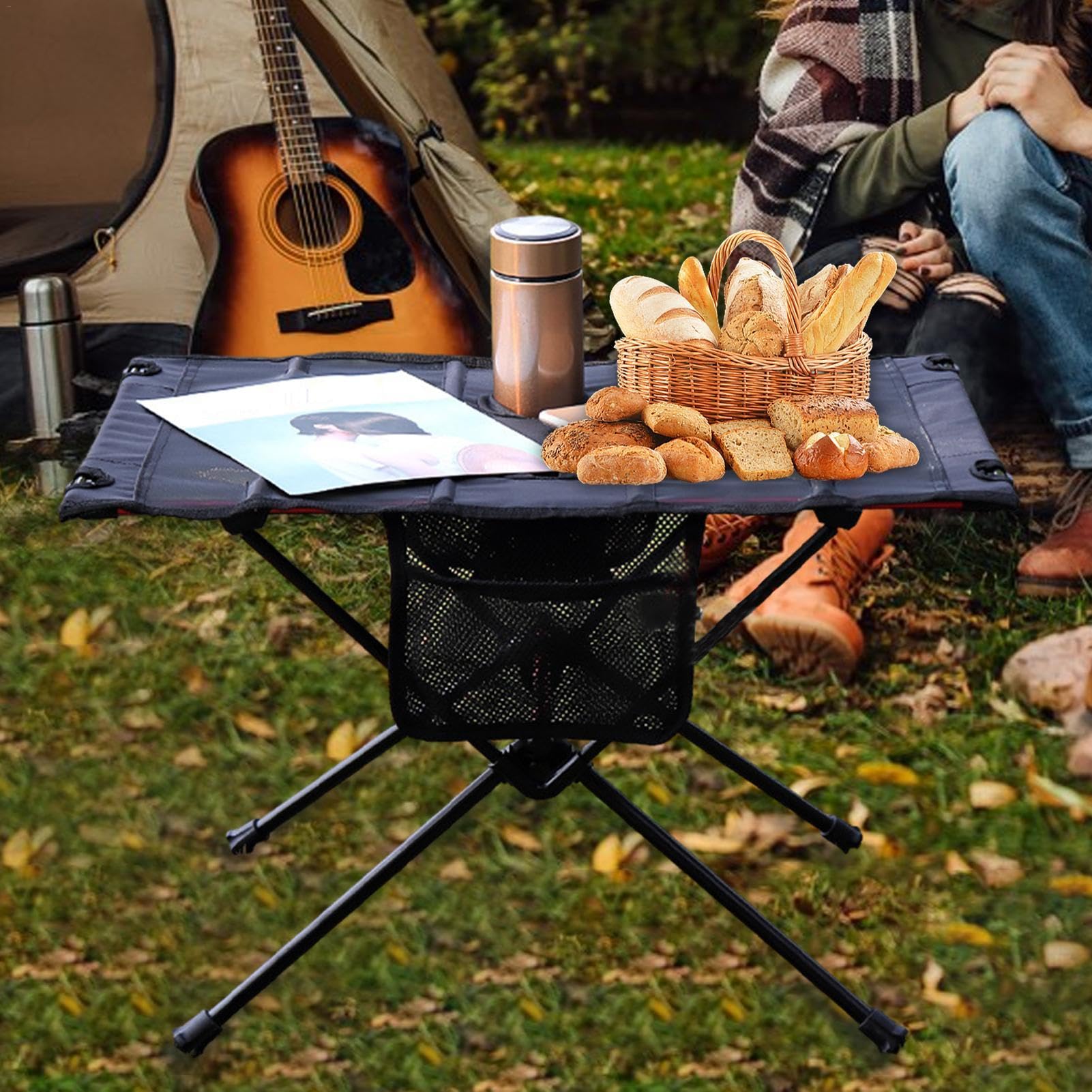 Tavolo da campeggio pieghevole, versatile e portatile, tavolo pieghevole da spiaggia, stabile e robusto, tavolino pieghevole per campeggio, picnic, pesca | Tavolo da Escursionismo Per Interno Esterno Terrazza Giardino Cortile Spiaggia Campeggio Picnic Pes