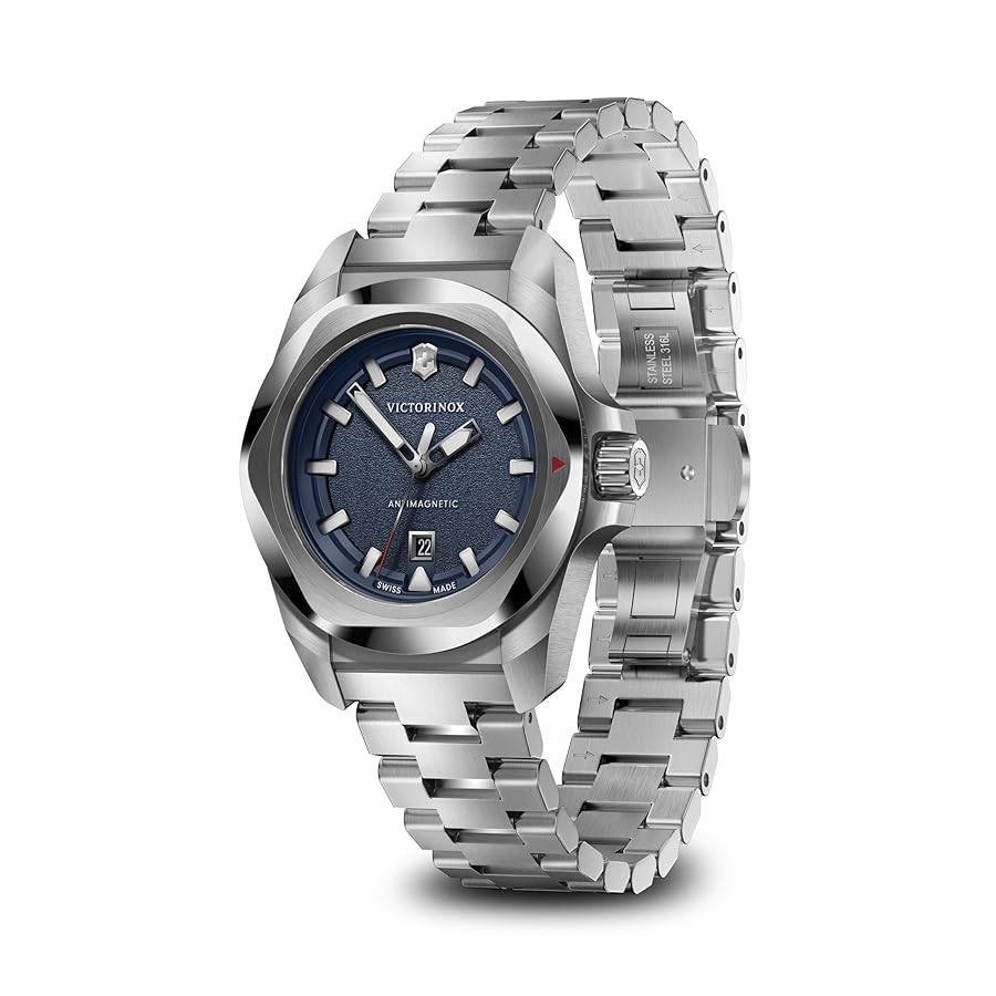 VICTORINOX 時計 グレー ステンレススチール レザー  241738 NEW Mens Victorinox I.N.O.X. Warm Grey Dial Quartz Stainless