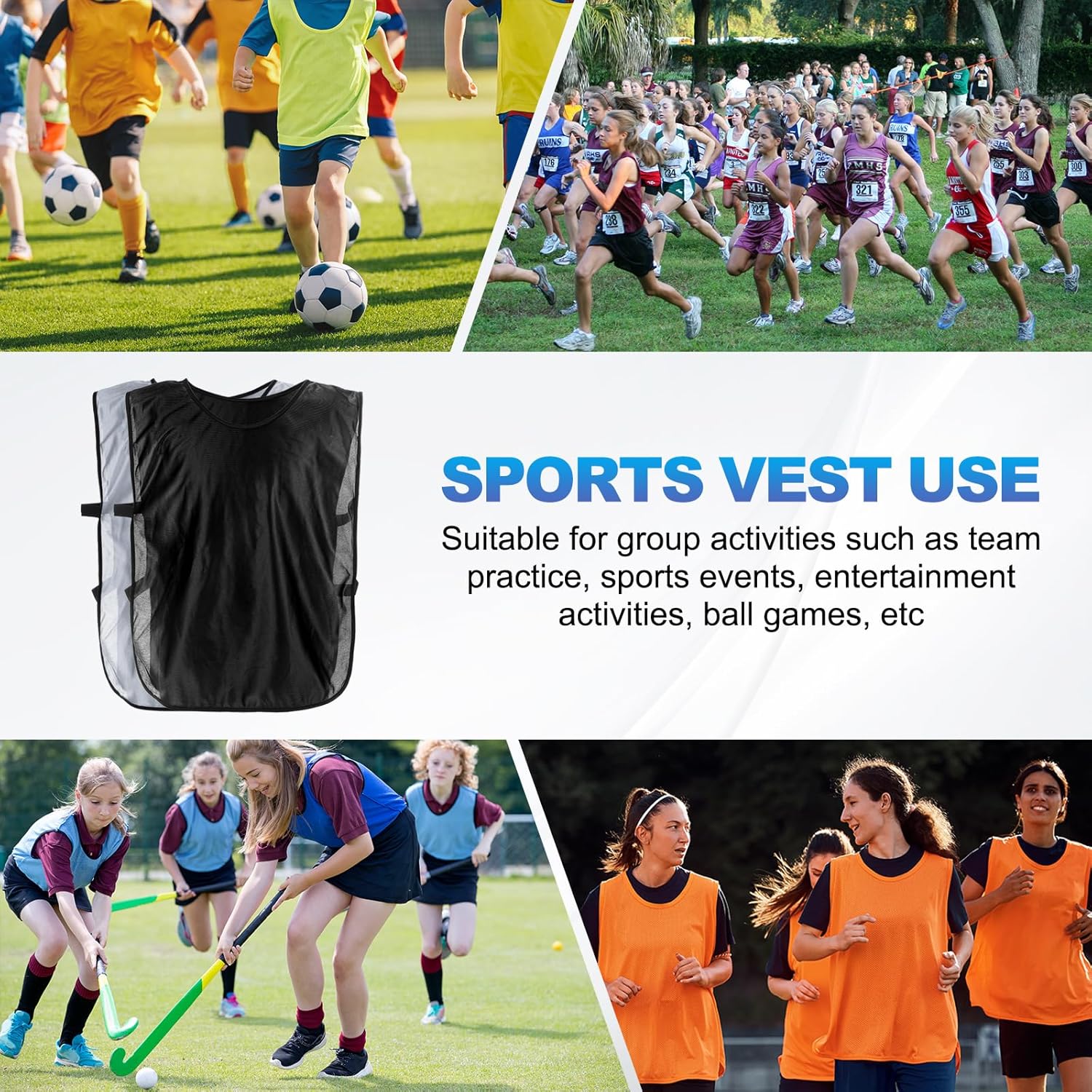 MECCANIXITY Training Vest Soccer Sports Team Practice Jersey for Adult Youth Teen Basketball Football