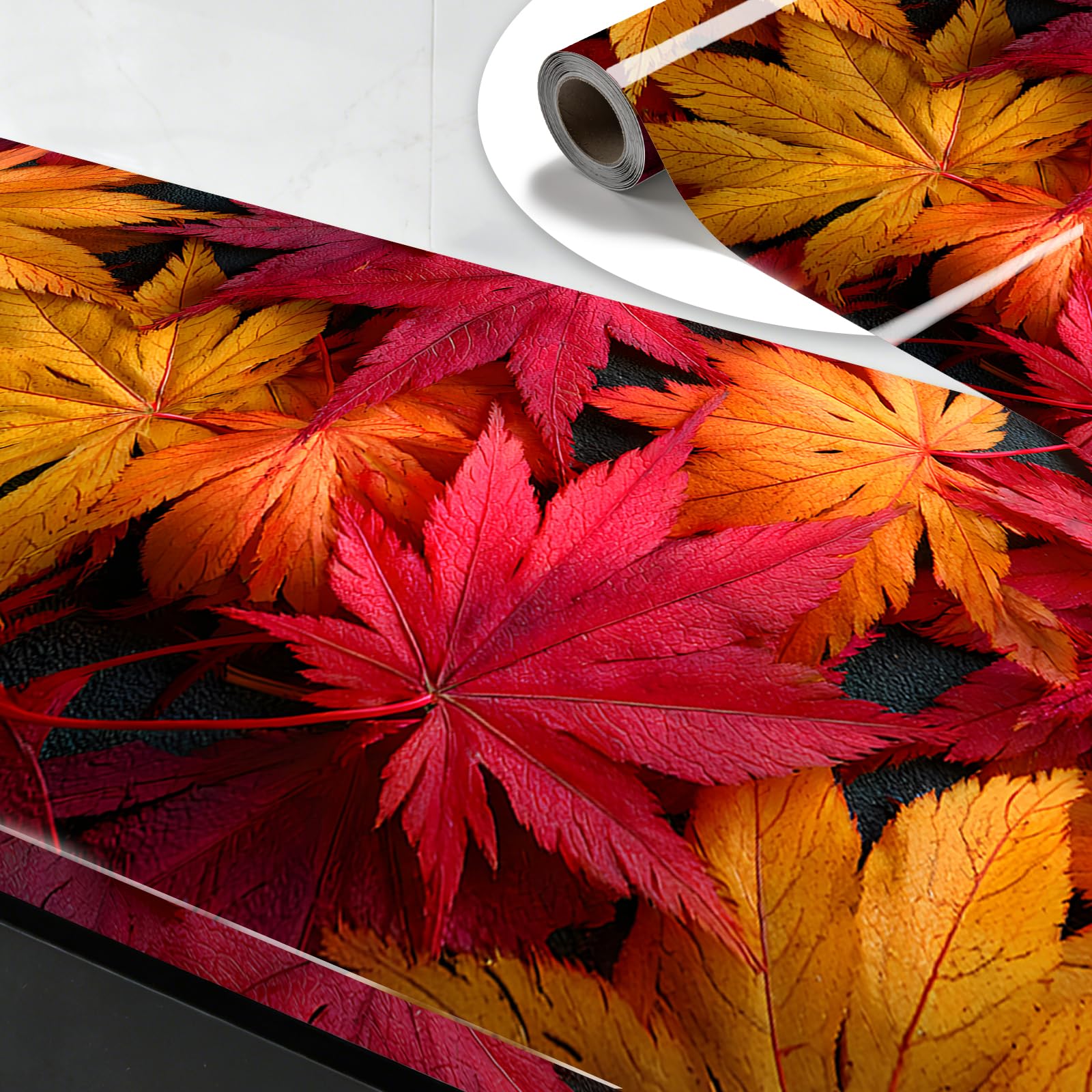 Nuxovilar Fall Leaf Peel &amp; Stick Wallpaper 15.75x39.37 Inches PVC