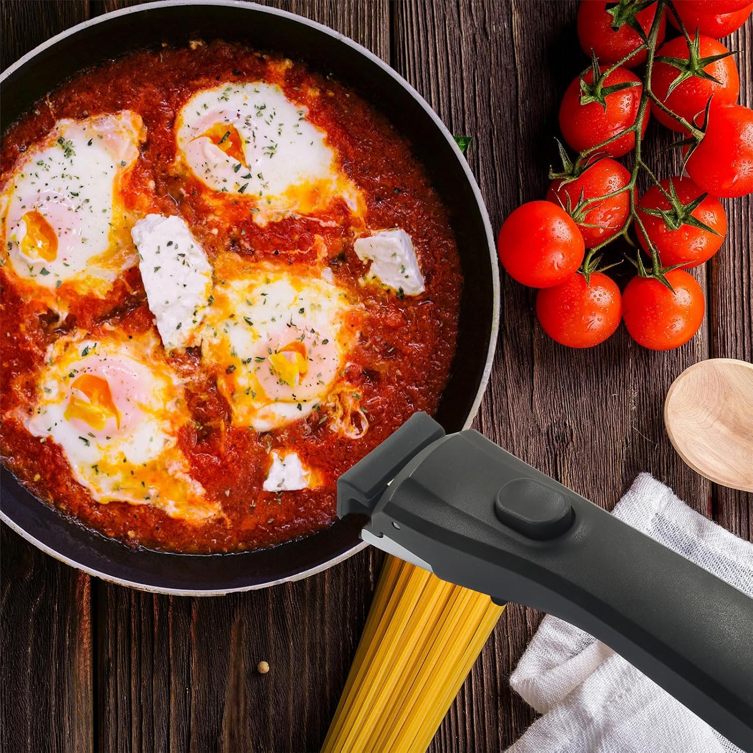 2pcs Removable Pot Handles, Black, 7.5" | Heat-Resistant, Detachable Replacement Handle, Universal Fits for All Cookware Pans & Pots