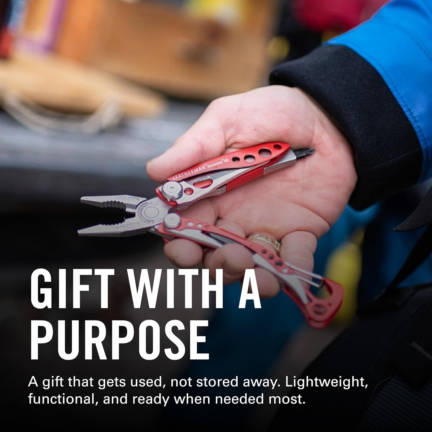 LEATHERMAN, Skeletool RX Multitool with Serrated Knife and Glass Breaker, Red