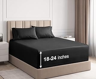 Extra Deep Pocket Sheets - 4 Piece Sheet Set - King Size Sheets Deep Pocket - Extra Deep Bed Sheets - Deep King Fitted She...