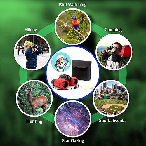 Vista 23 de Binoculares para niños, el mejor regalo para niños y niñas de 3 a 12 años, óptica de alta resolución a prueba de golpes, mini juguetes binocuolares