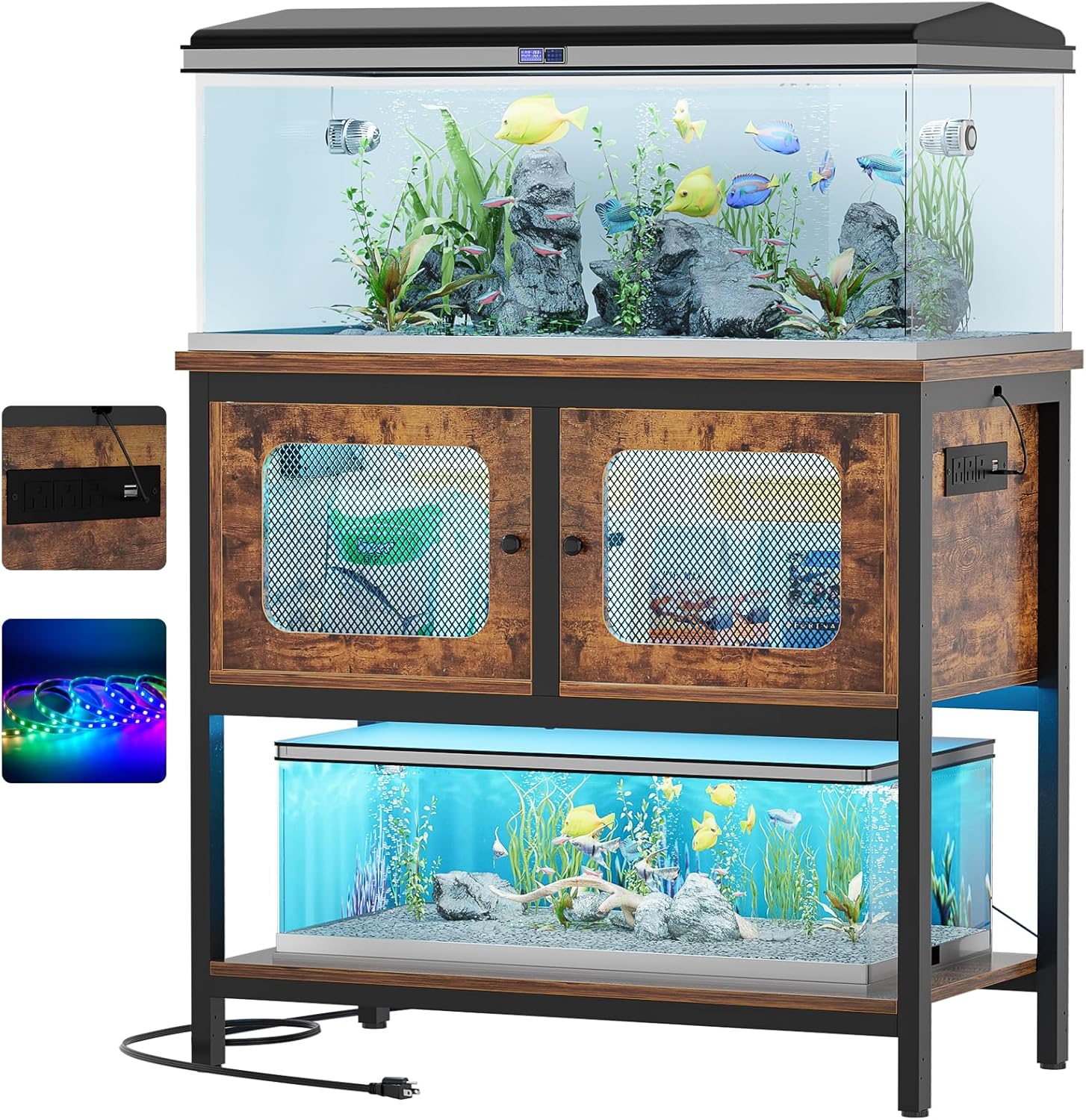 Hyomdeck 40 Gallon Fish Tank Stand with Magic Power Outlets