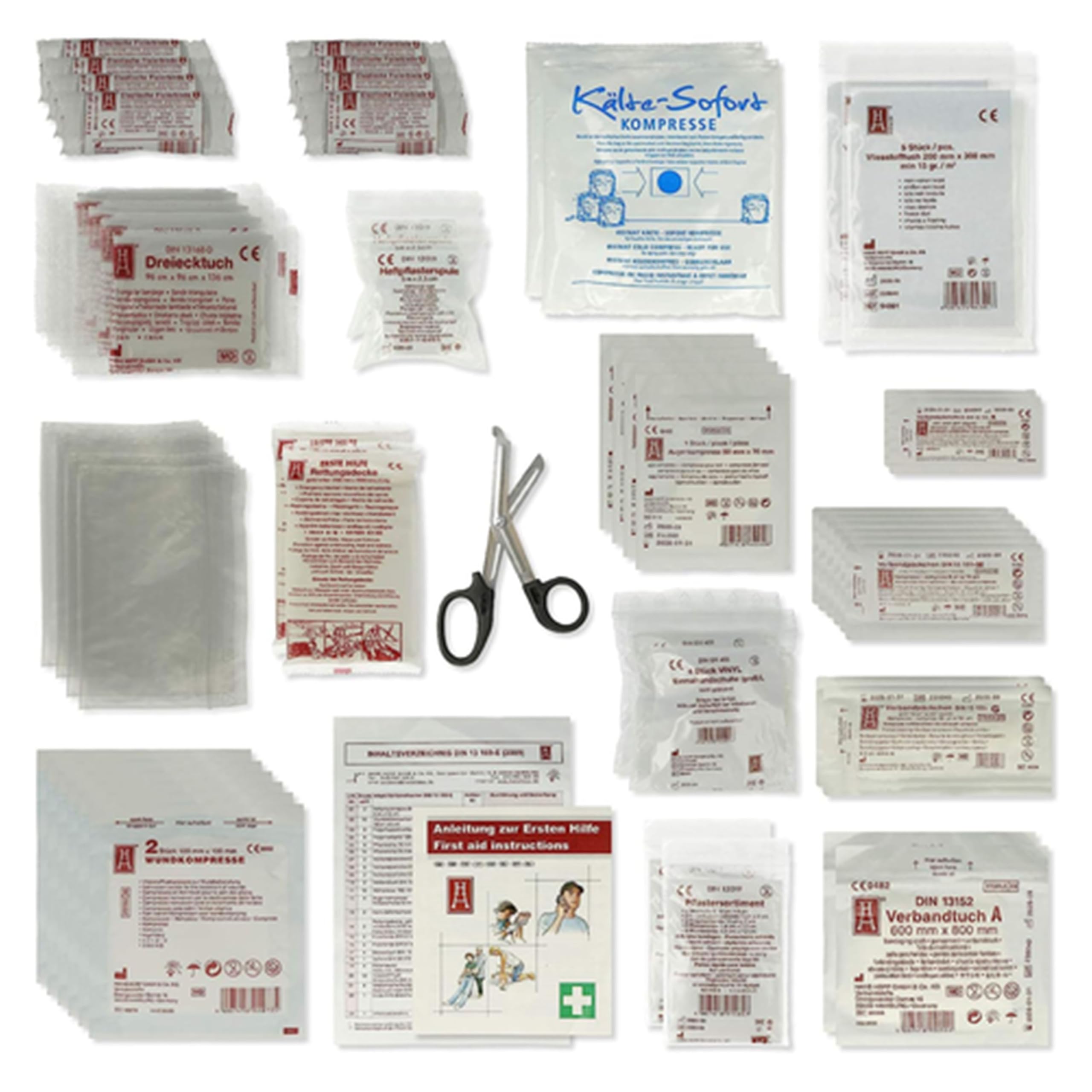 First Aid Only Nachfüllset DIN 13169 für Verbandskasten und Erste Hilfe Koffer | 127-teiliges Set gefüllt nach DIN 13169:2021 für Betriebe und Baustellen gemäß ASR | P-91200 00