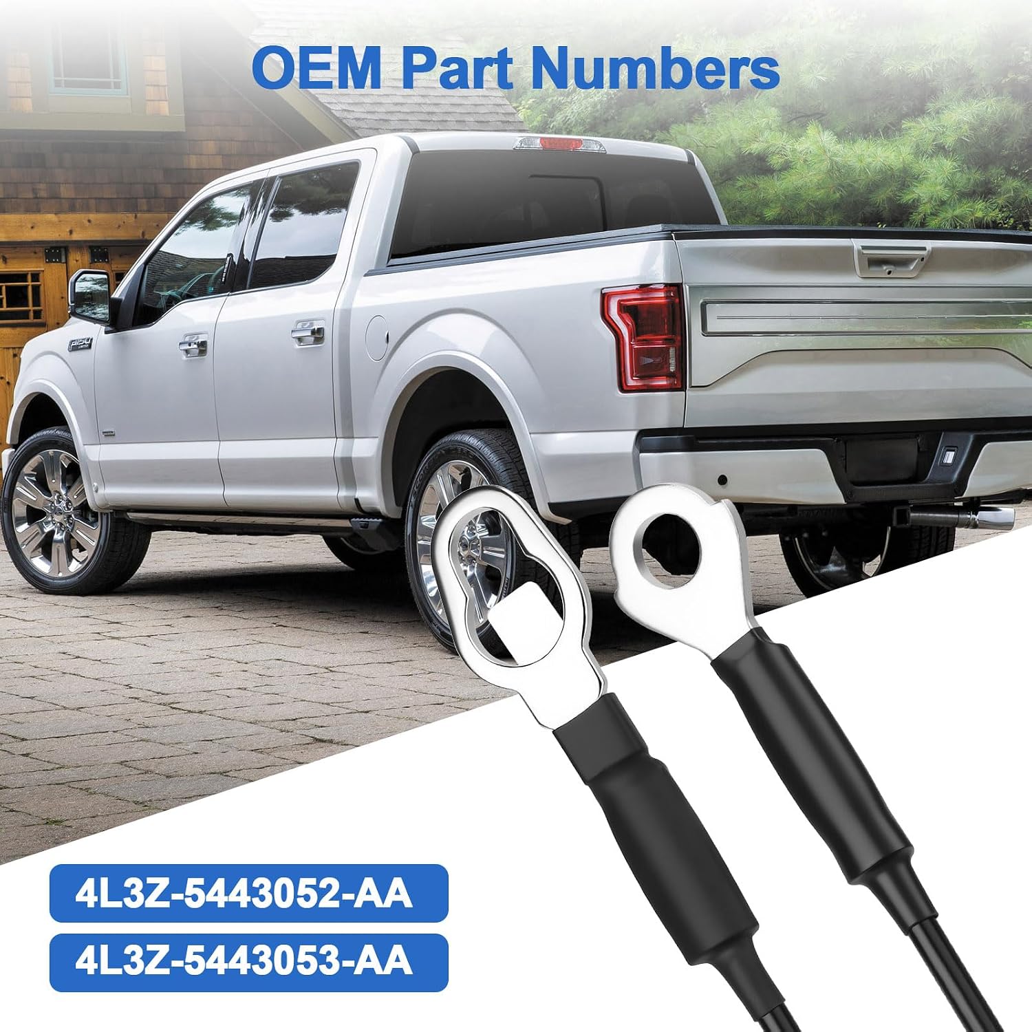 Linkstyle 2pcs Tailgate Cables Tail Gate Replacement, Compatible with Ford F150 2004-2014 and Lincoln Mark LT 2006-2008