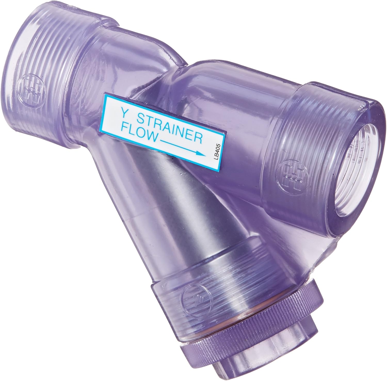 Hayward YS00100T 1Inch Threaded Clear PVC YStrainer with FPM ORing