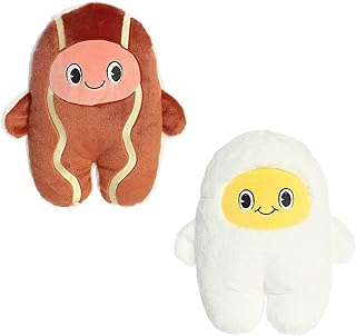 Aurora® Interactive Flipovers™ Bacon & Eggs Stuffed Animal - Eye-Catching Designs - Endless Play - Red 11 Inches