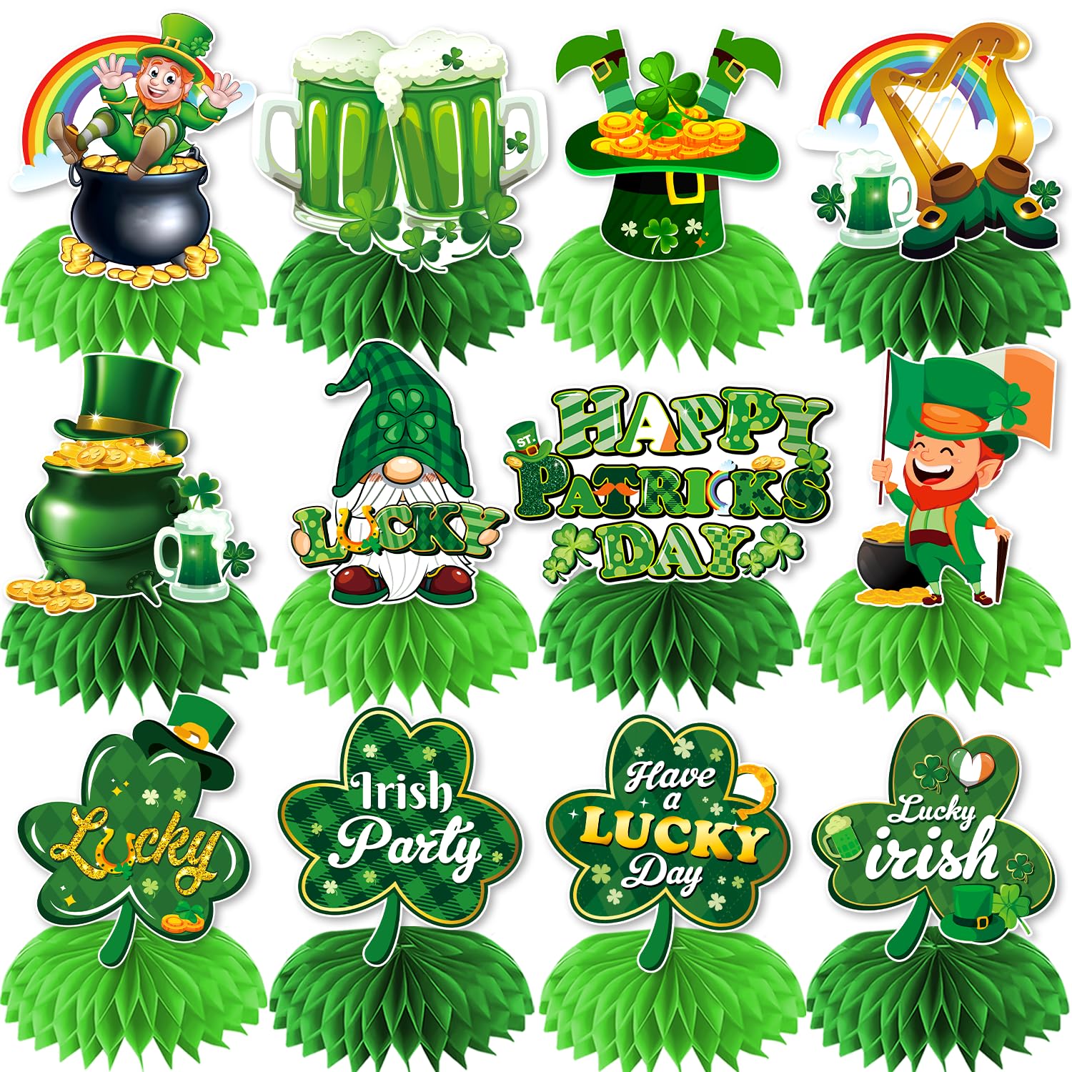 Décorations en nid d'abeille de la Saint-Patrick : kit de table express et sans effort - 8