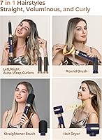 Vista 2 de UKLISS Hair Dryer Brush 7 in 1，110000 RPM Hot Air Brush Hair Styler for Curly Straight & Twisted Hair Professional Ionic Brush Blow Dryer for Blue