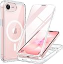 Miracase for iPhone 17e Case & iPhone 16e Case, Full-Body Phone with Built-in Glass Screen Protector, [Magnetic with MagSafe] Military Drop Proof 17 E/ 16 E Cover Bumper 6.1 inch, Clear