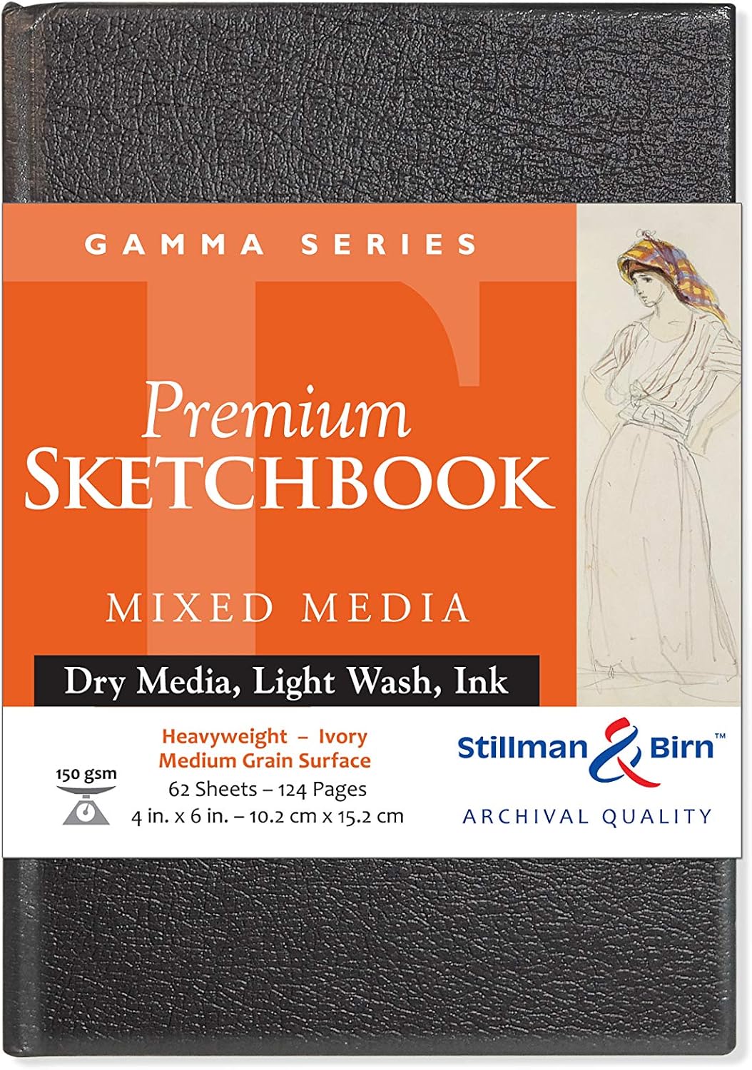 Stillman & Birn Gamma Series Hardbound Sketchbook, 9" x 6", 150 GSM (Heavyweight), Ivory Paper, Medium Grain Surface