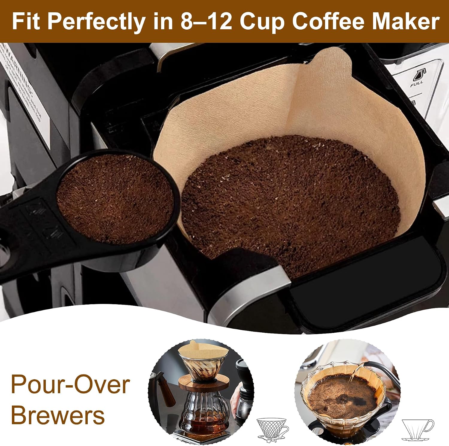 220 Count #4 Cone Coffee Filters 8-12 Cup Compatible with Ninja Maker