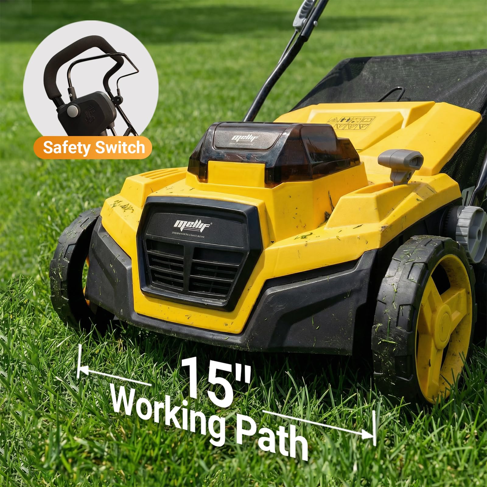 Dethatcher y escarificador eléctrico inalámbrico de 40 V, 38 cm, sin escobillas, compatible con batería Dewalt 20 V MAX (solo herramienta), con bolsa de recogida de paja de 12 galones, ajuste