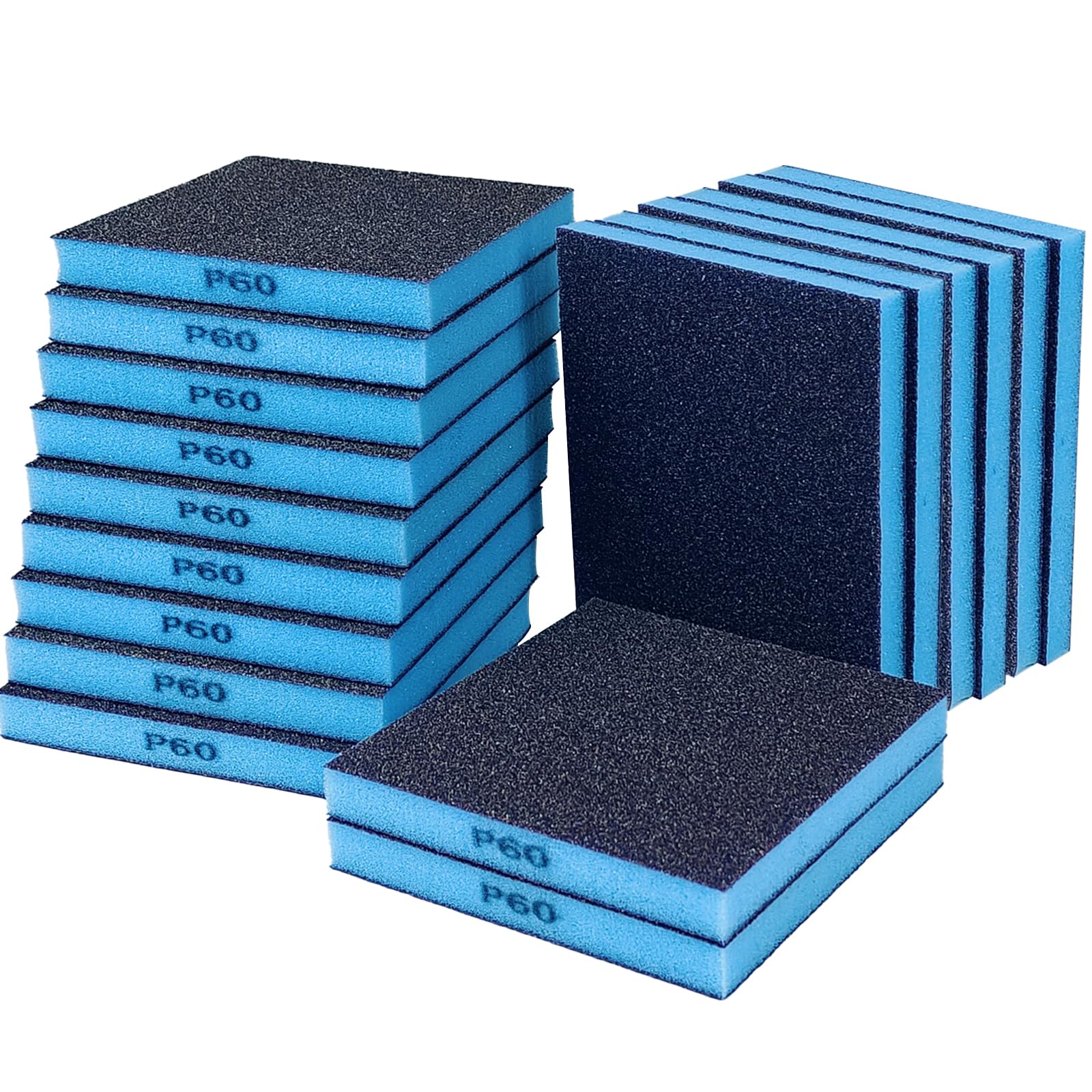 18pcs Sanding Sponge 60 grit Soft Sanding Block Washable and Reusable, Double-Sided Sponge Sanding Blocks Wet Dry Sandpaper Pad for Wood Metal FurniturePaint