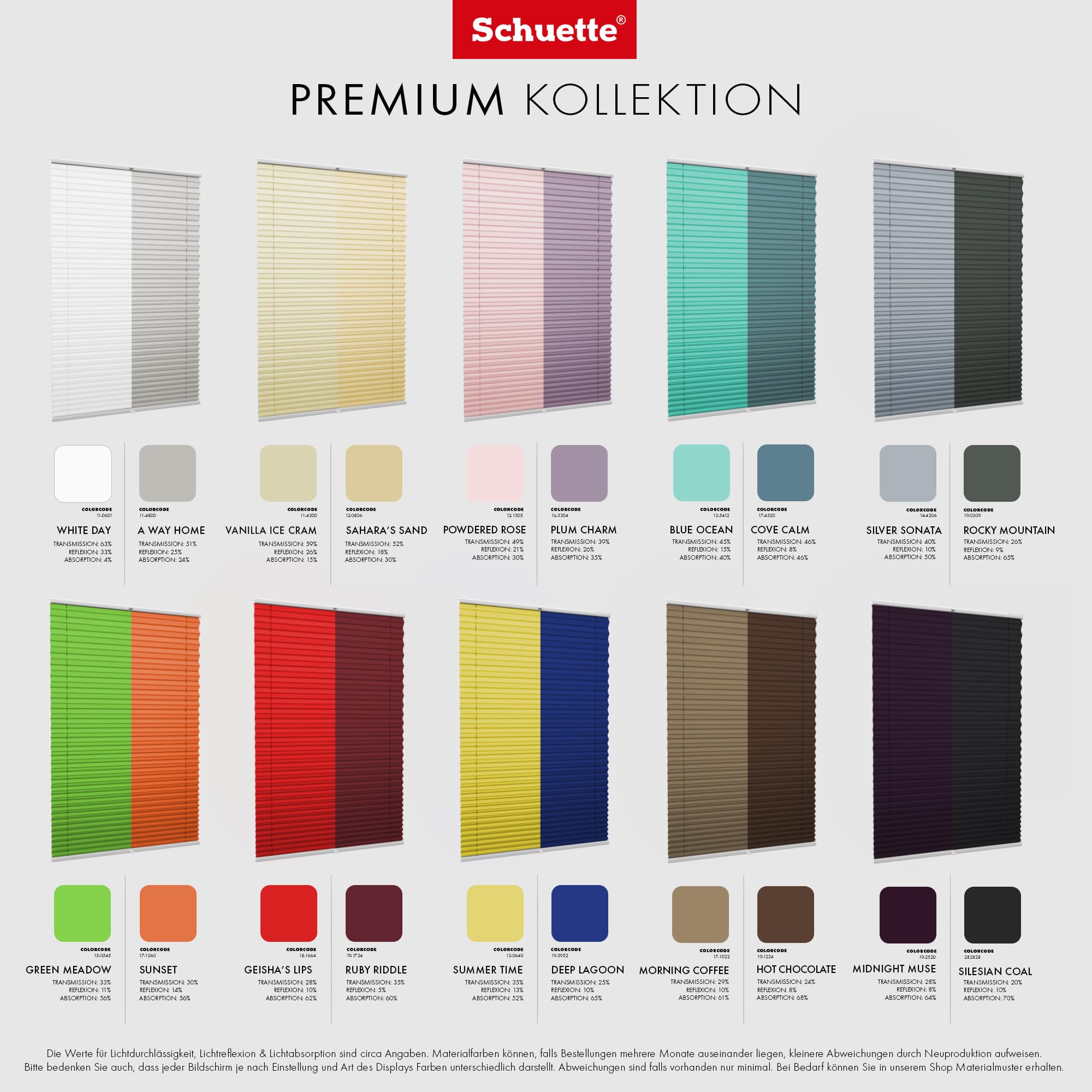 Schuette® Plissee ohne Bohren ● Premium Kollektion: Silver Sonata (Grau) ● 90x120cm (Breite x Höhe) ● Suprafix Faltrollo Klemmfix 2.0 Rollo ● 60 Sekunden Plisseerollo Montage inkl. Video
