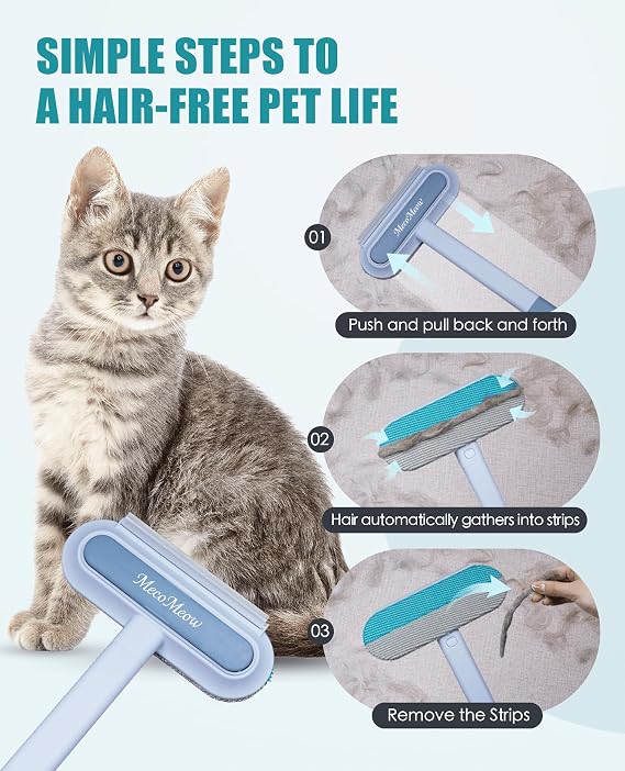 Pet Hair Removal Brush for Couch, Durable, Reusable, Washable Lint Cleaner for Dog and Cat Hair, Gentle on Furniture, Effective on Carpets, Clothing, Bedding