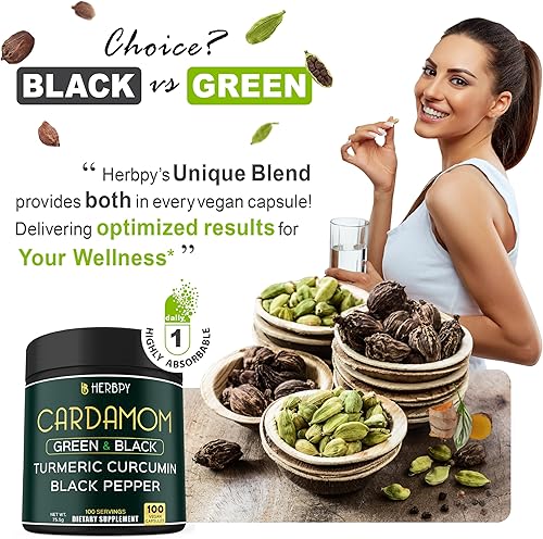 Miniatura 10 de Paquete 5 en 1 Ashwagandha Shilajit 120 unidades y cápsulas de cardamomo 4 en 1, 100 unidades - Apoya la relajación, la salud del corazón, la