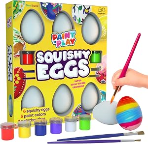 Dan&Darci Kit de Pintura Squishy de Huevo de Pascua - Artes y Manualidades para Niñas y Niños - Actividades Artísticas para Niños - Regalo de
