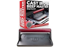 Burger Master Cast Iron Grill Press: The Culinary Champ for Perfectly Grilled Delicacies