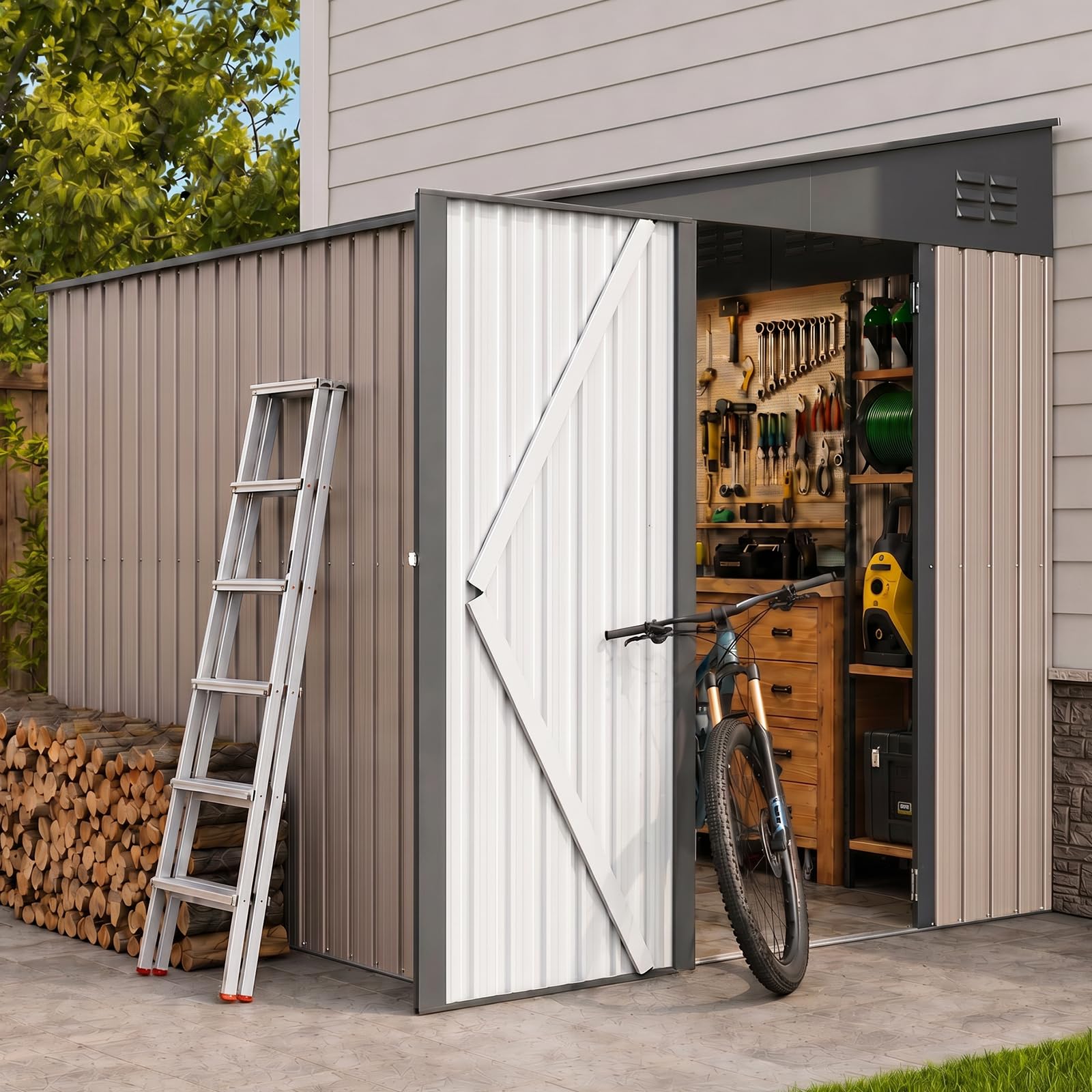 Amazon.com : AECOJOY 6' x 8' Lean to Storage Shed, 8x6 Outdoor