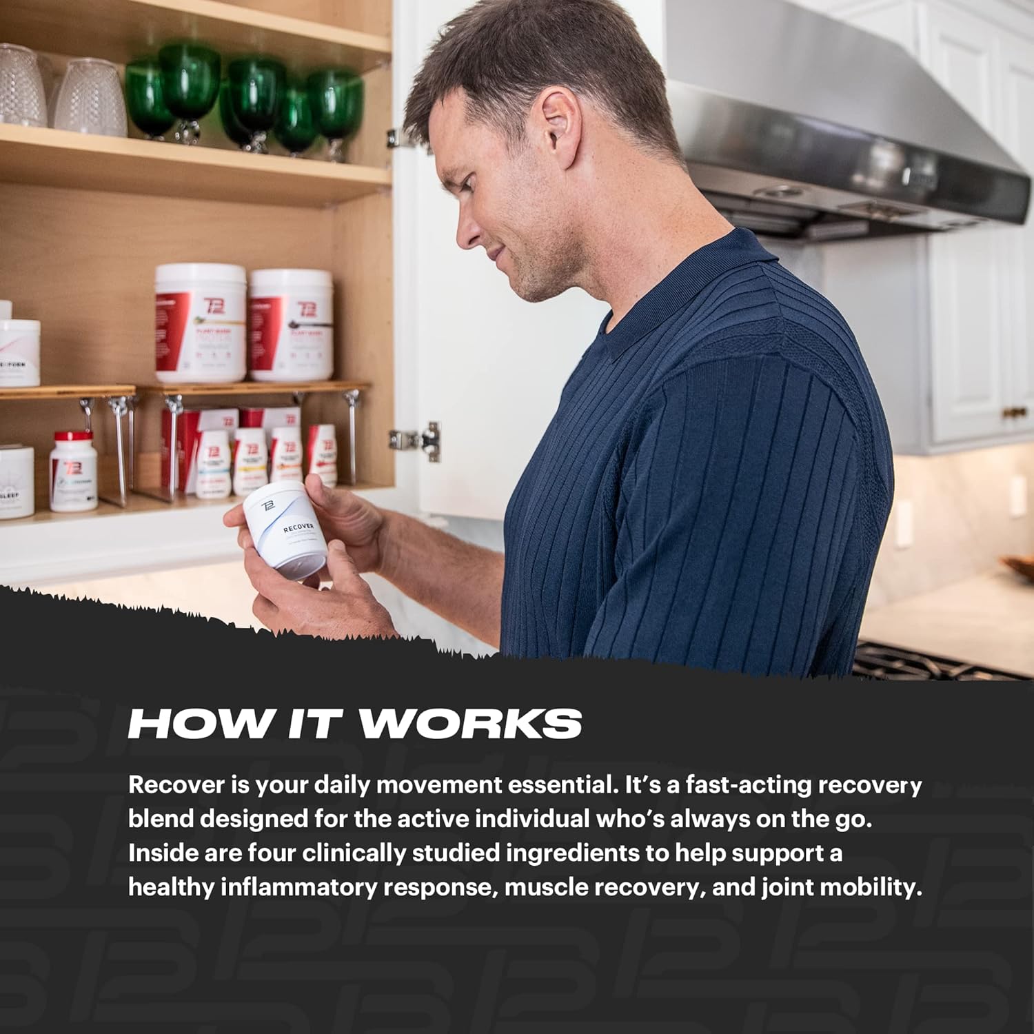 TB12 Recover - Premium Natural Recovery Supplement with Tart Cherry, Egg Membrane, Curcumin, and Boswellia to Support Muscle Recovery, and Joint Mobility